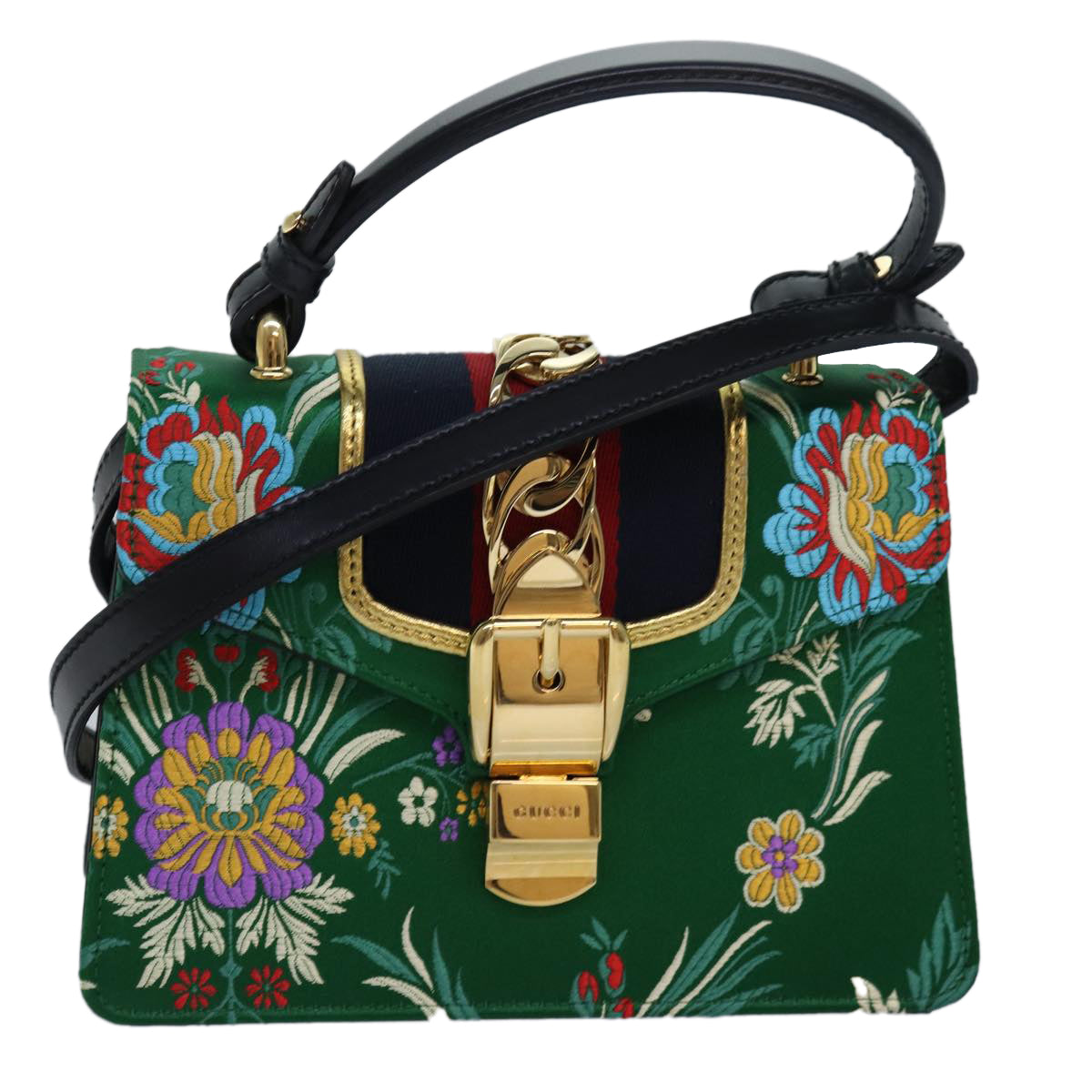 GUCCI Silvi Mini Hand Bag Satin 2way Multicolor 472107 ar12144