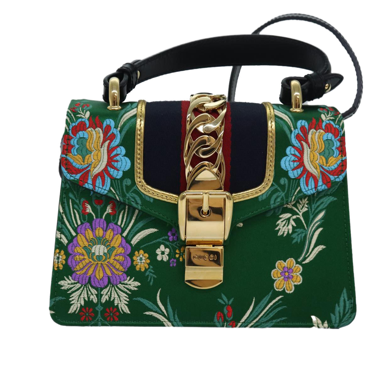 GUCCI Silvi Mini Hand Bag Satin 2way Multicolor 472107 ar12144