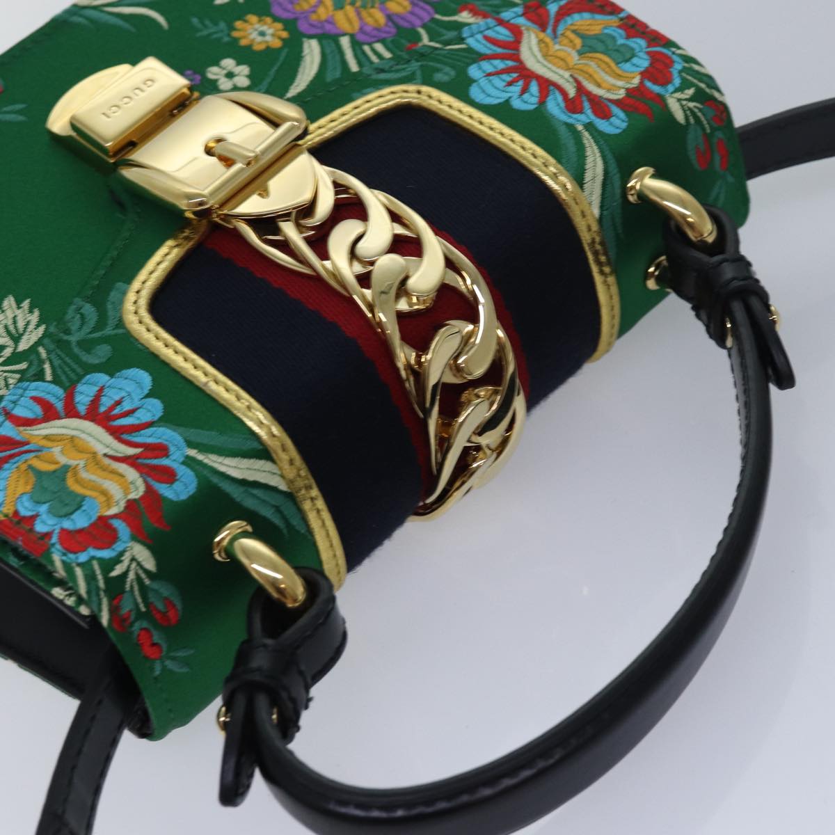 GUCCI Silvi Mini Hand Bag Satin 2way Multicolor 472107 ar12144