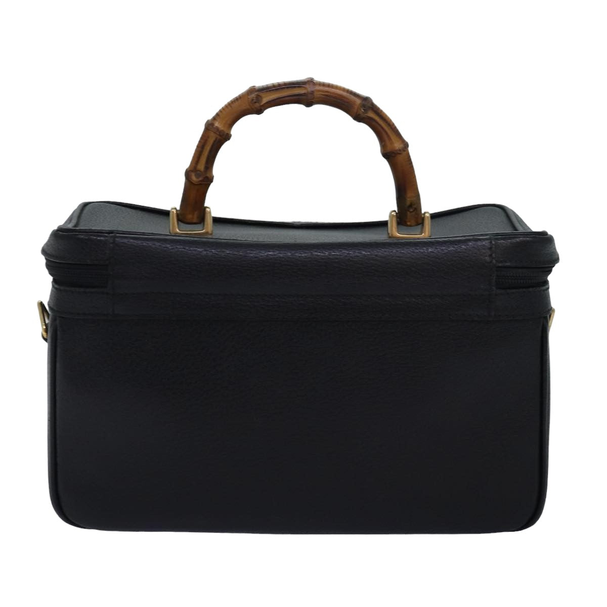 GUCCI Bamboo Vanity Hand Bag Leather 2way Black 013 2122 2491 ar12149