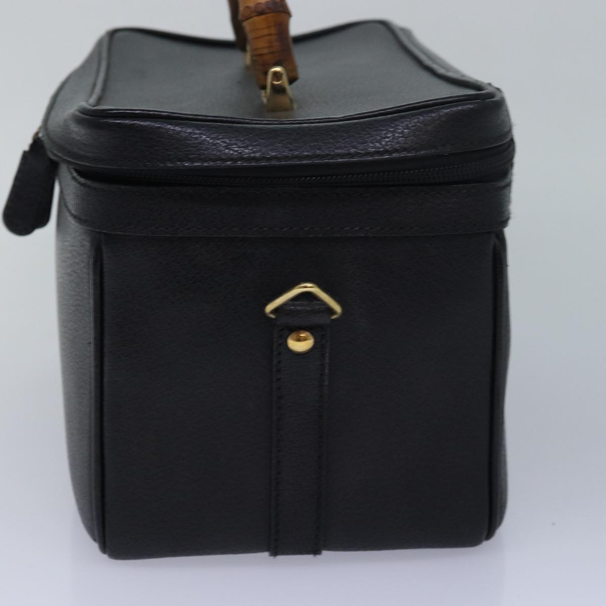 GUCCI Bamboo Vanity Hand Bag Leather 2way Black 013 2122 2491 ar12149
