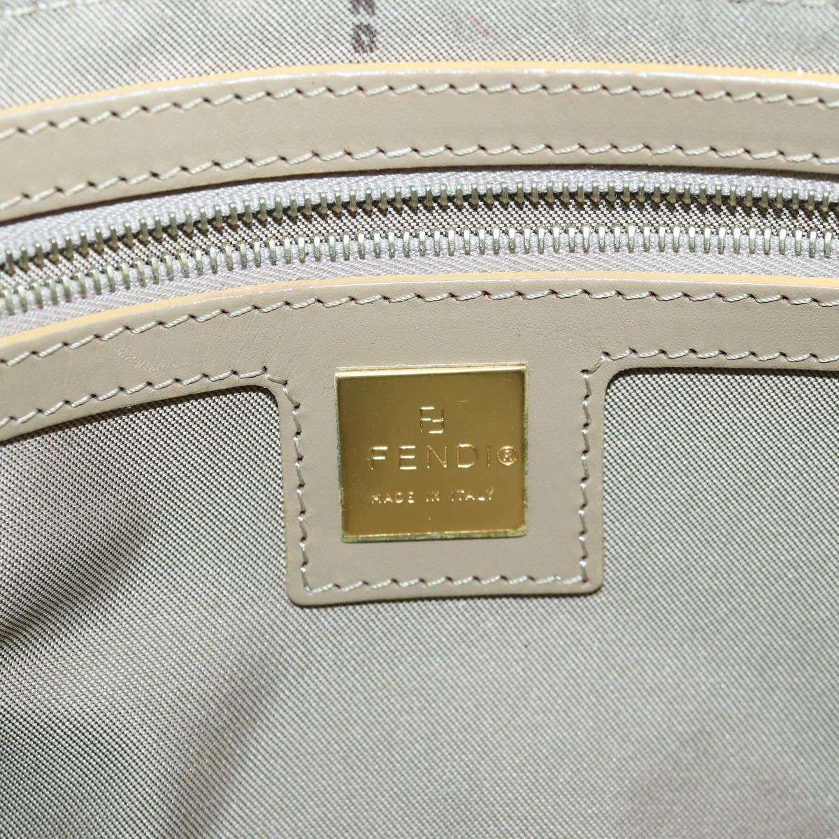 FENDI Zucchino Canvas Mamma Baguette Shoulder Bag Light Blue ar12256