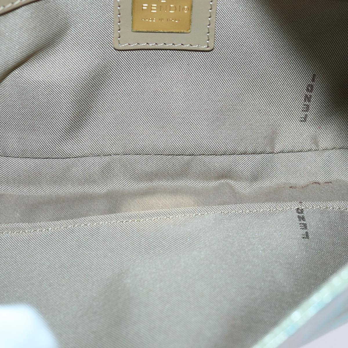 FENDI Zucchino Canvas Mamma Baguette Shoulder Bag Light Blue ar12256