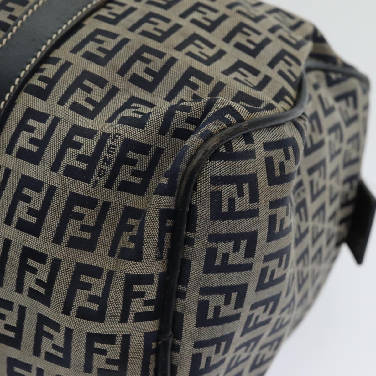 FENDI Zucchino Canvas Hand Bag Navy ar12302
