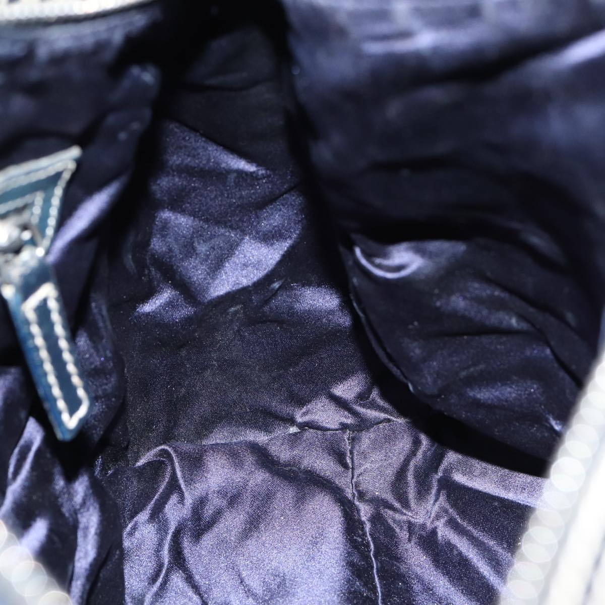FENDI Zucchino Canvas Hand Bag Navy ar12302