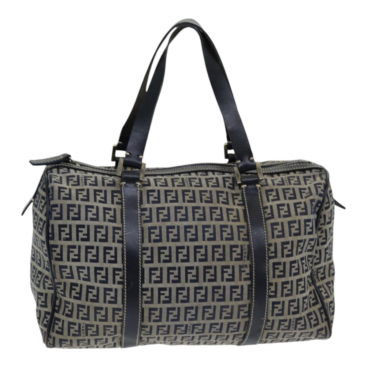 FENDI Zucchino Canvas Hand Bag Navy ar12302