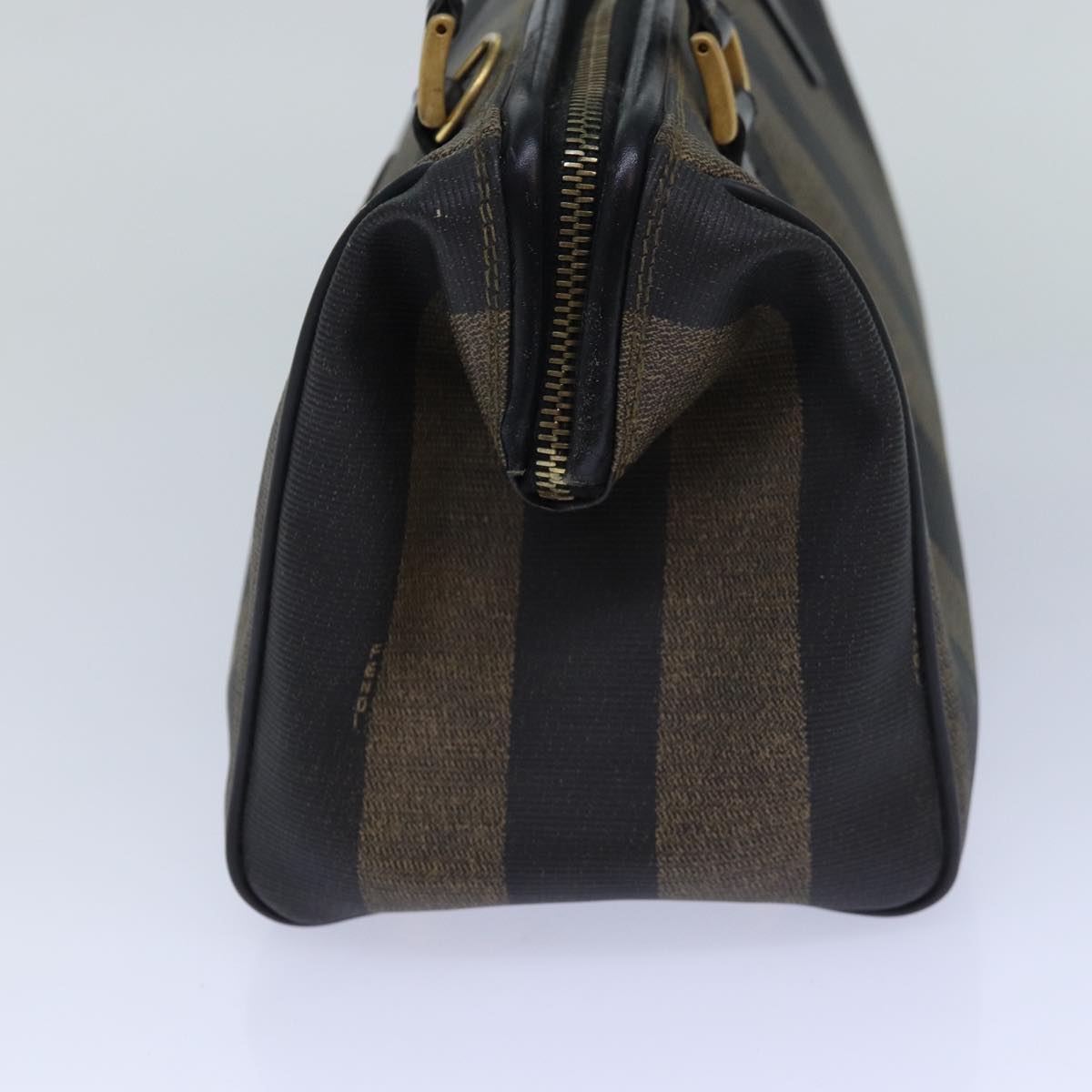 FENDI Pecan Canvas Hand Bag Brown Black ar12307