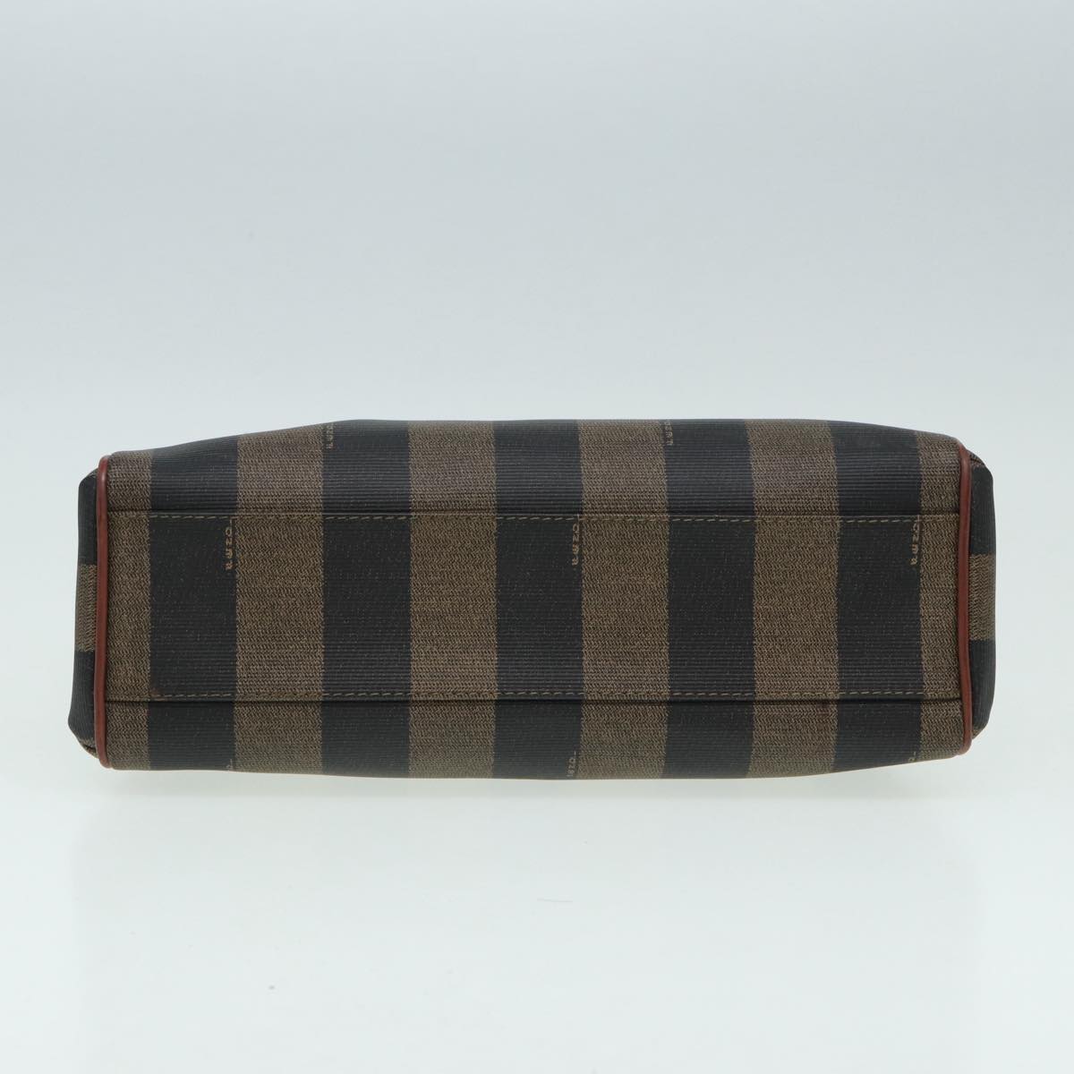 FENDI Pecan Canvas Hand Bag Brown Black ar12314