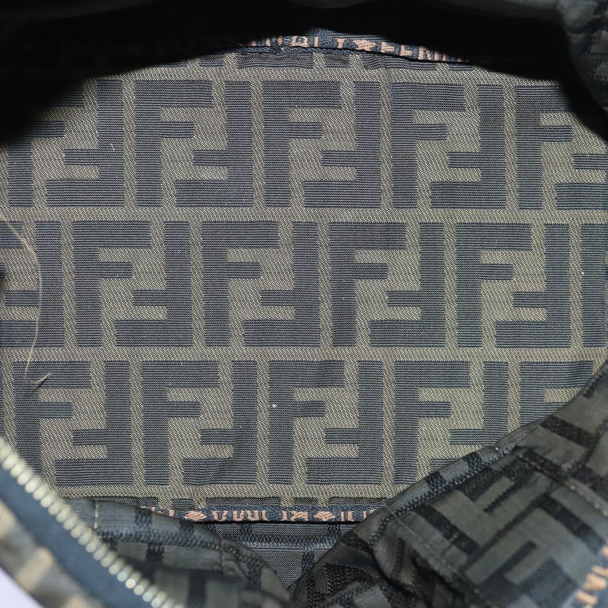FENDI Zucca Canvas Hand Bag Brown Black ar12317