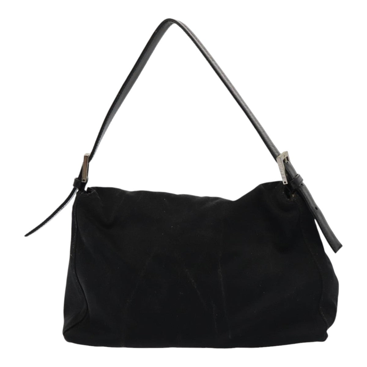 FENDI Mamma Baguette Shoulder Bag Nylon Black ar12319