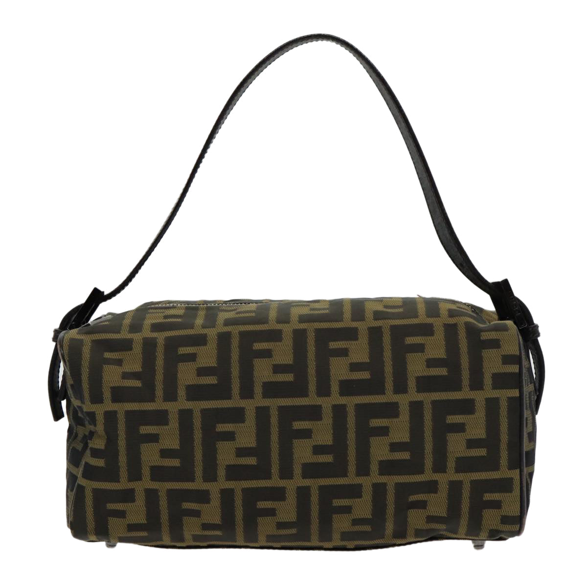 FENDI Zucca Canvas Hand Bag Brown Black ar12386
