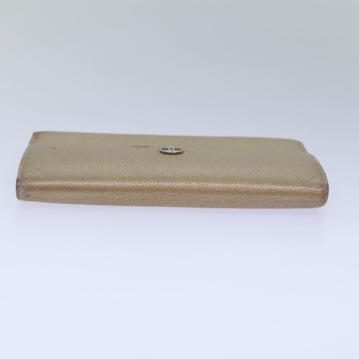 CHANEL COCO Mark Wallet Leather Beige Silver CC ar12390