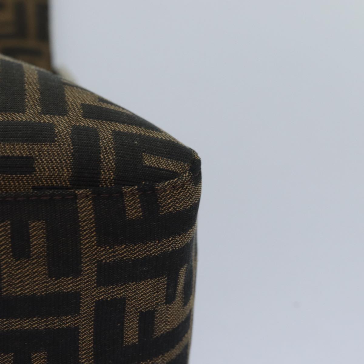 FENDI Zucca Canvas Mamma Baguette Shoulder Bag Brown Black Silver ar12486
