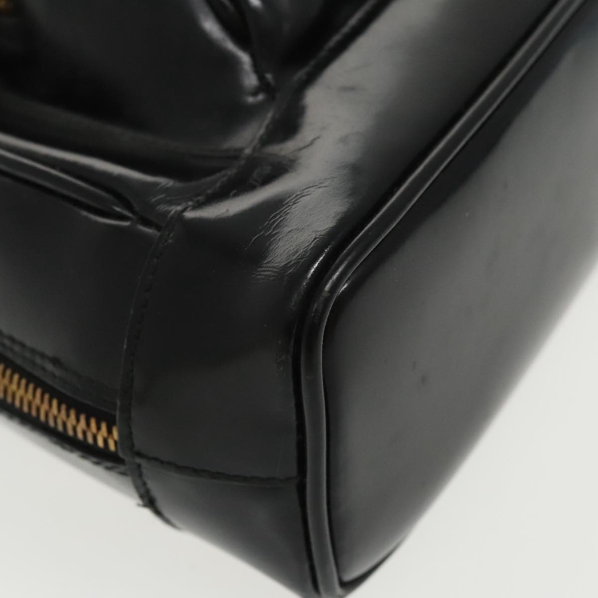 GUCCI Bamboo Body Bag Enamel Black Gold 003 2113 0127 ar12723