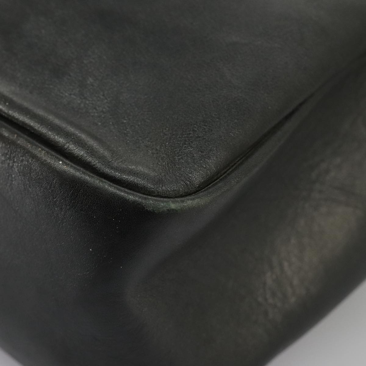 GUCCI Bamboo Hand Bag Leather Black Gold 000 3444 0580 ar12724