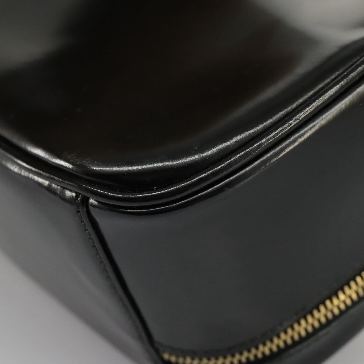 GUCCI Bamboo Vanity Hand Bag Patent 2way Black 000 3270 0323 ar12726