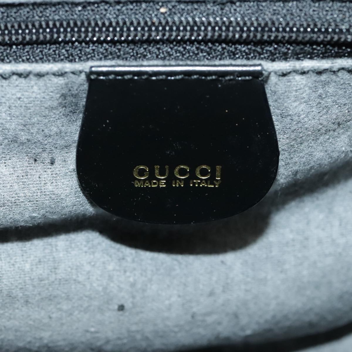 GUCCI Bamboo Vanity Hand Bag Patent 2way Black 000 3270 0323 ar12726