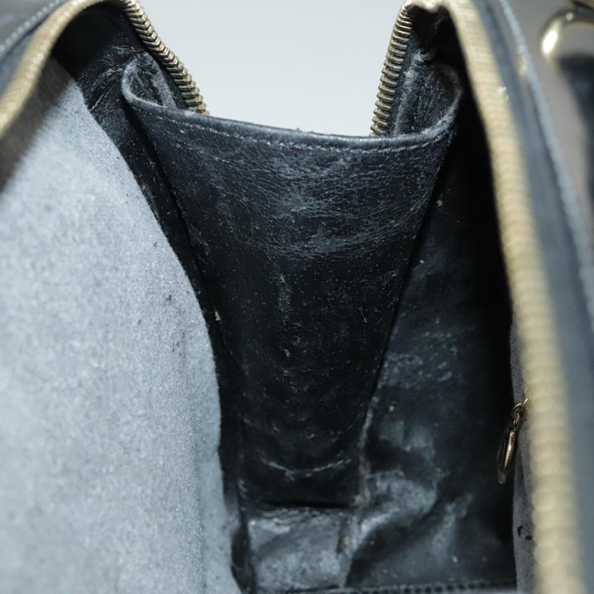 GUCCI Bamboo Vanity Hand Bag Patent 2way Black 000 3270 0323 ar12726