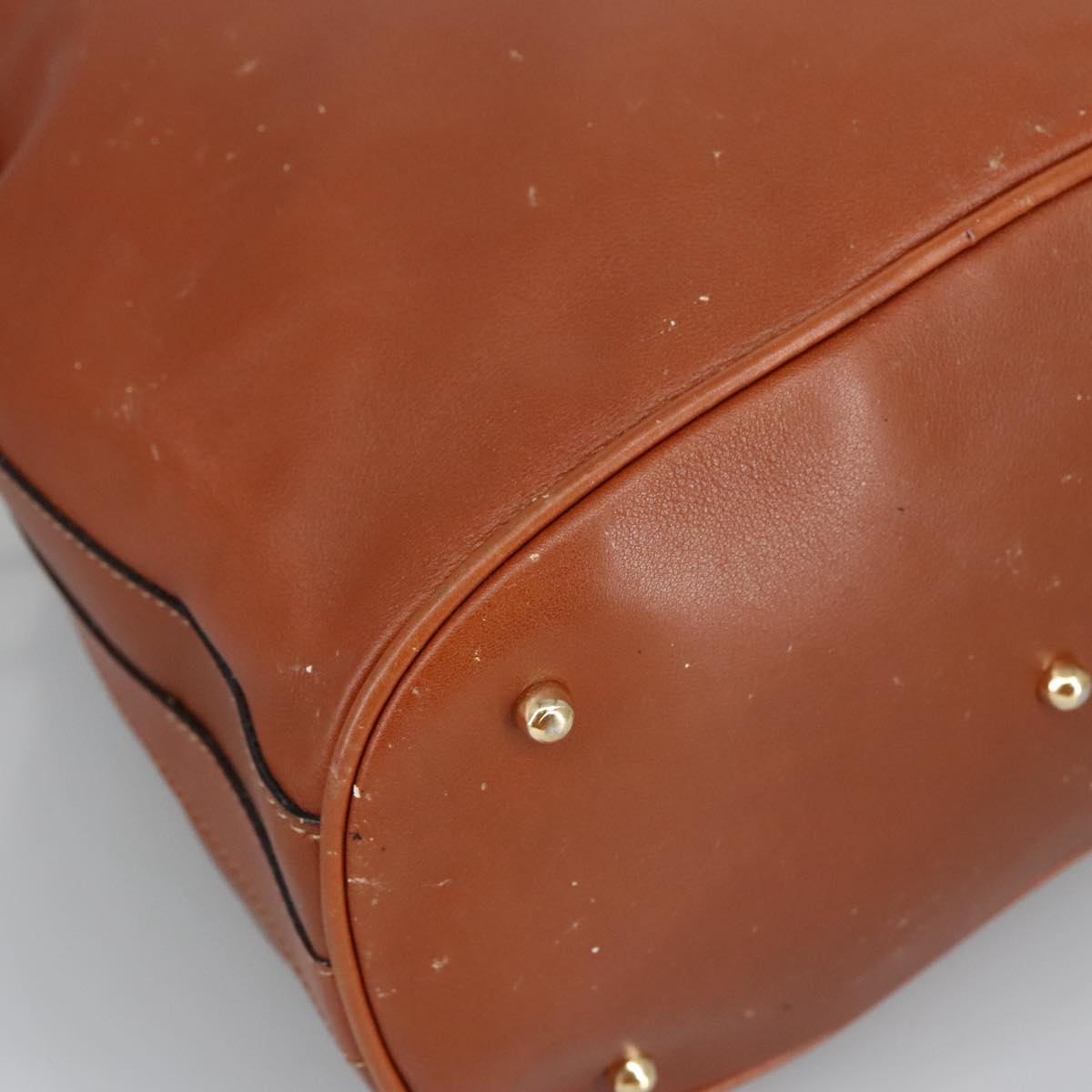 GUCCI Bamboo Hand Bag Leather 2way Brown ar12794