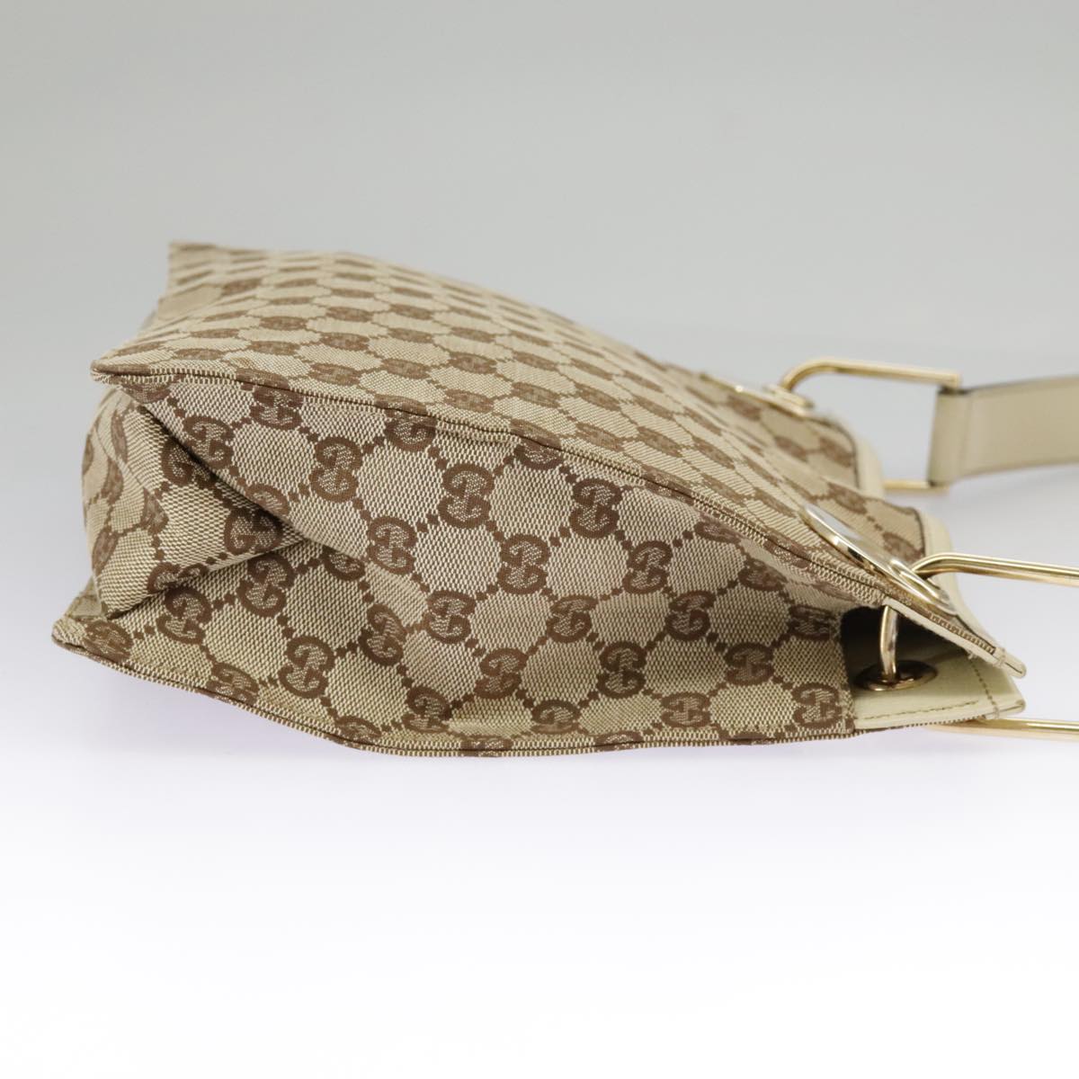 GUCCI GG Canvas Shoulder Bag Beige Cream Gold 120841 ar12809