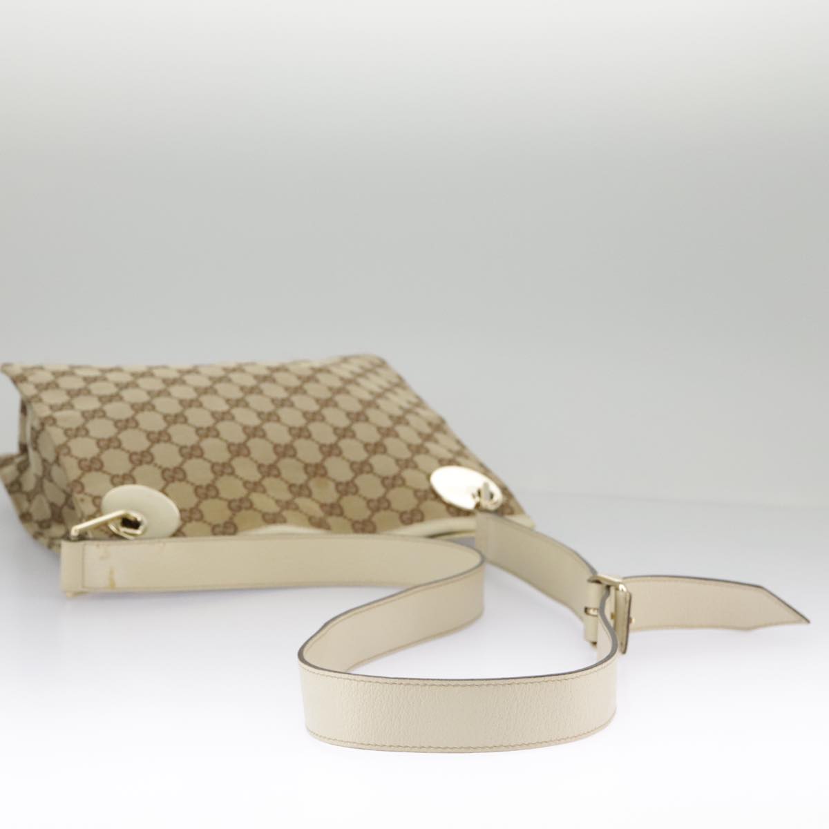 GUCCI GG Canvas Shoulder Bag Beige Cream Gold 120841 ar12809
