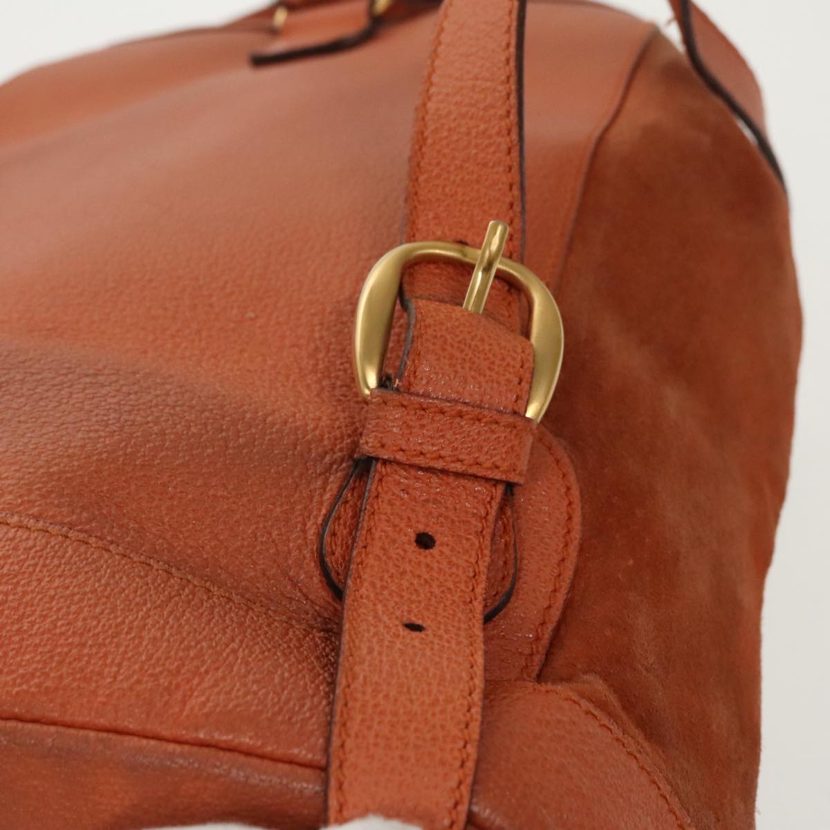 GUCCI Bamboo Backpack Suede Leather Orange ar12817
