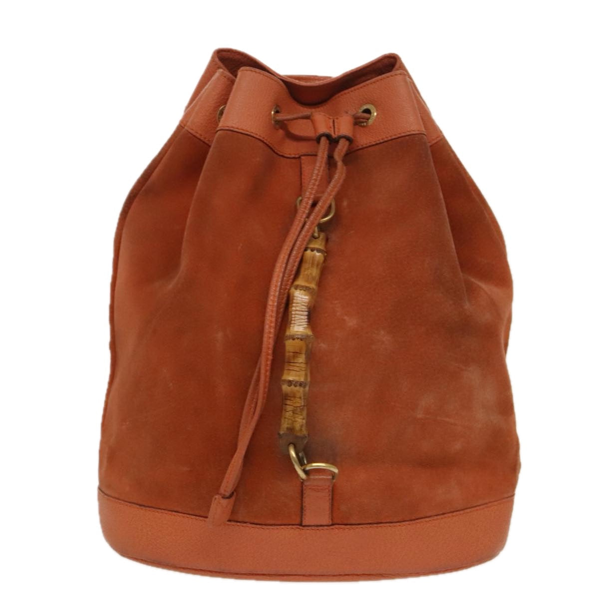 GUCCI Bamboo Backpack Suede Leather Orange ar12817