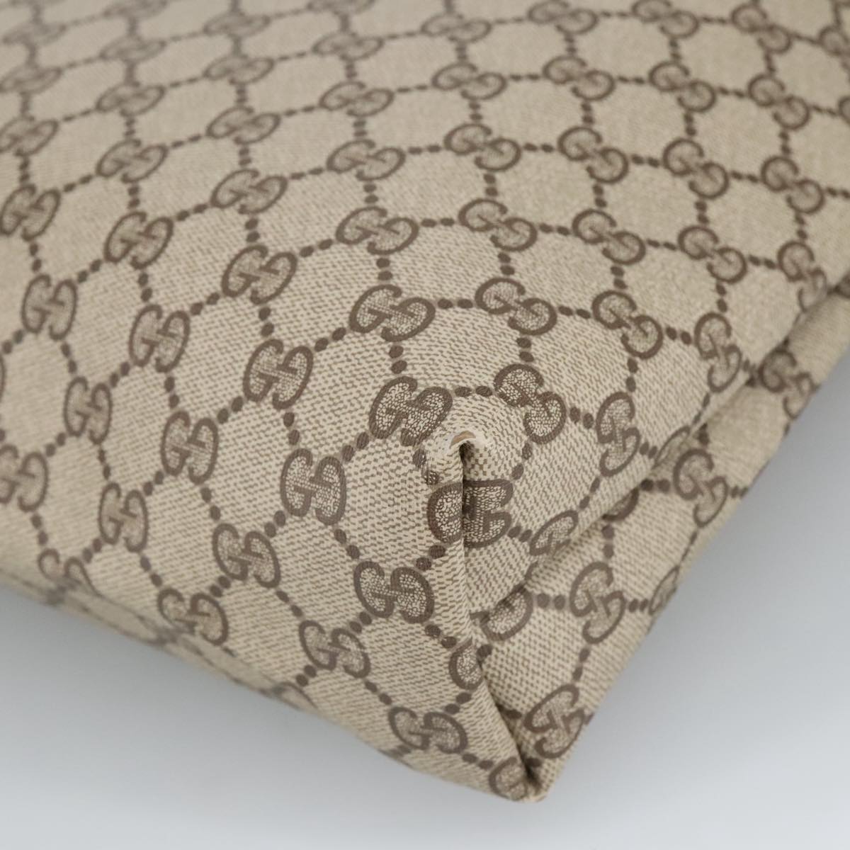 GUCCI GG Supreme Web Sherry Line Interlocking Tote Bag PVC Beige ar12821