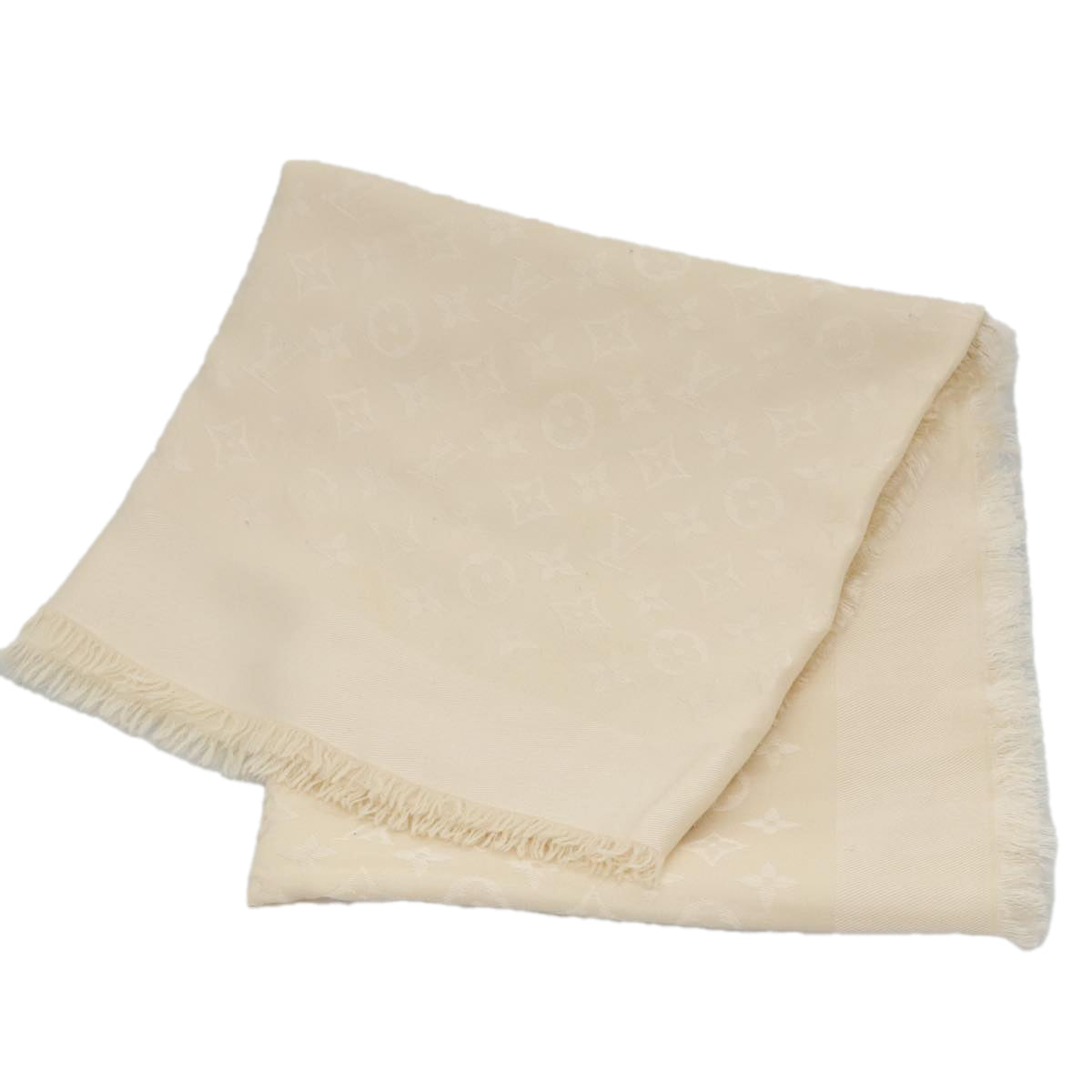 LOUIS VUITTON Monogram Scarf Silk White LV ar12823