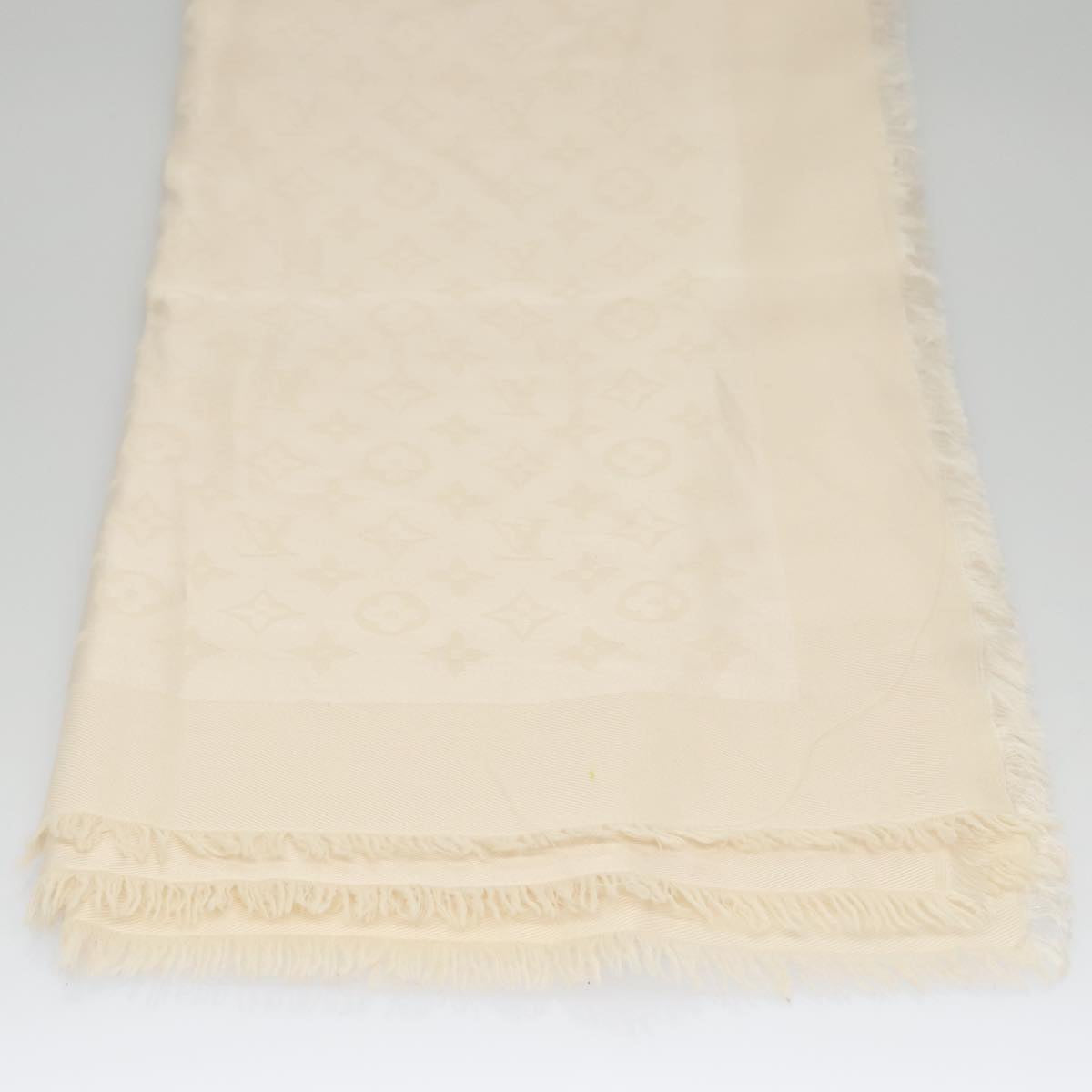LOUIS VUITTON Monogram Scarf Silk White LV ar12823