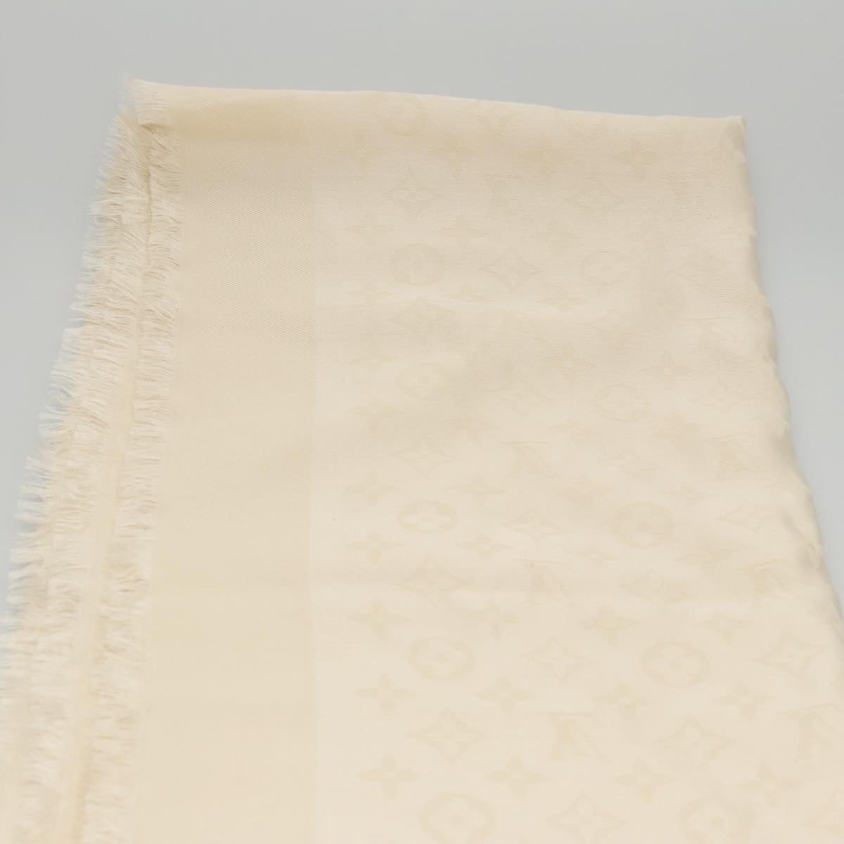 LOUIS VUITTON Monogram Scarf Silk White LV ar12823