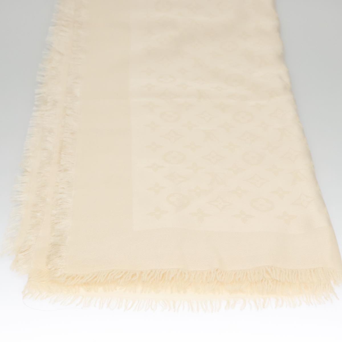 LOUIS VUITTON Monogram Scarf Silk White LV ar12823