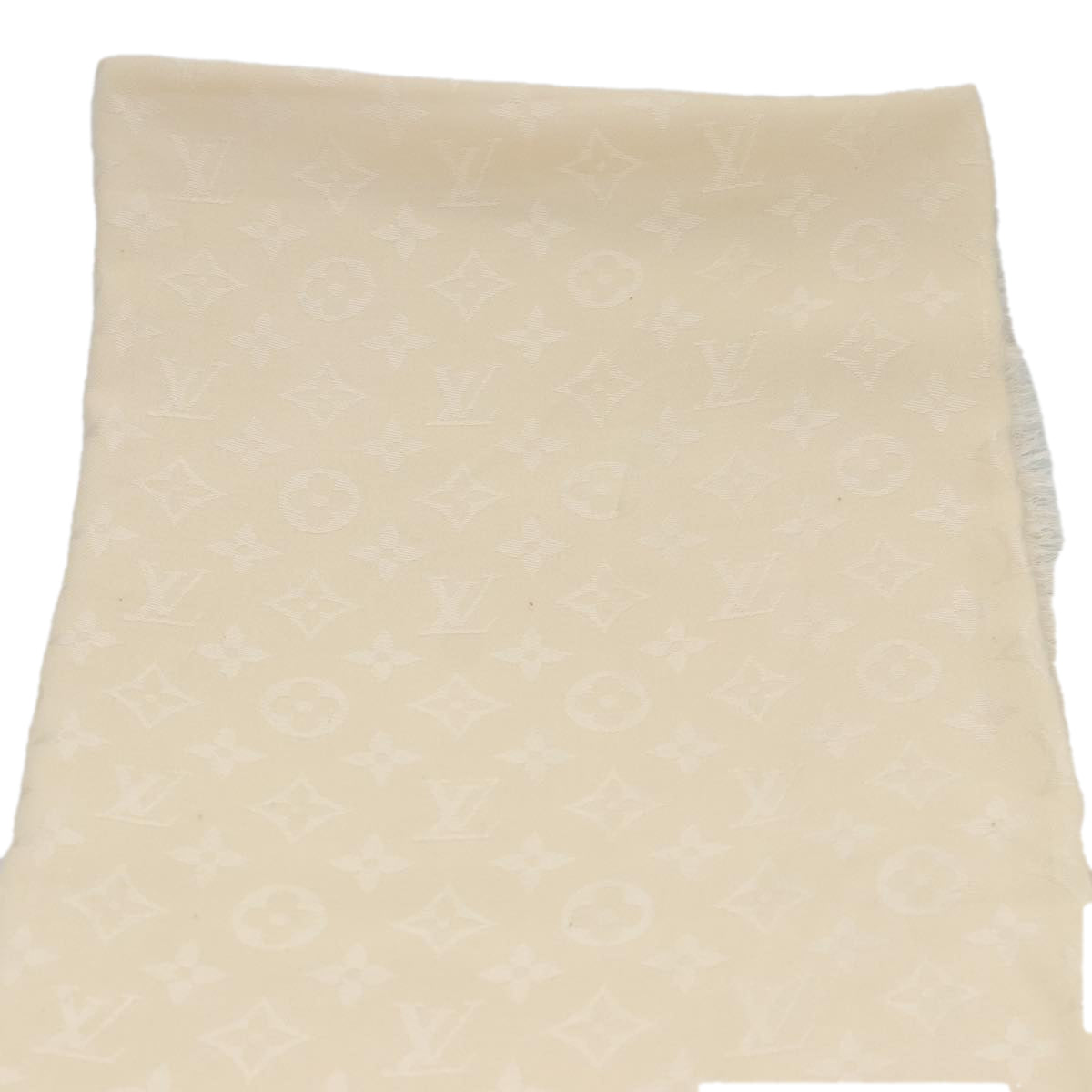 LOUIS VUITTON Monogram Scarf Silk White LV ar12823