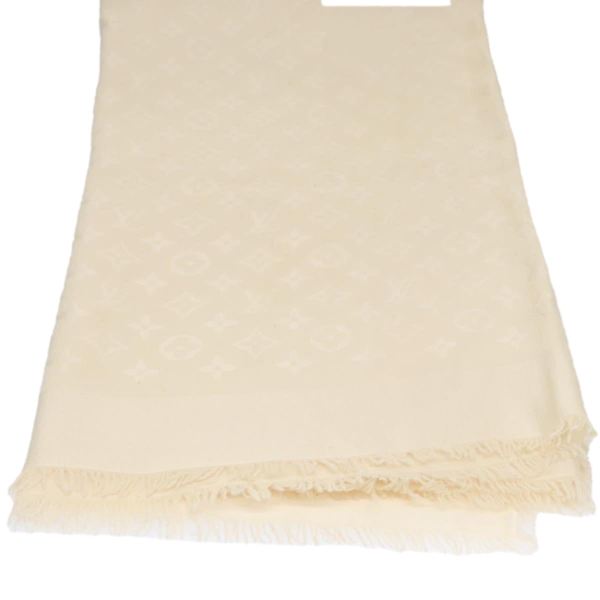 LOUIS VUITTON Monogram Scarf Silk White LV ar12823