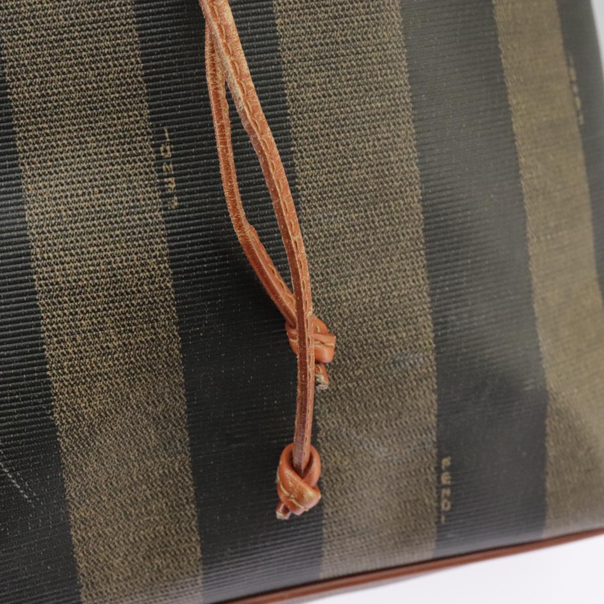 FENDI Pecan Canvas Shoulder Bag Brown Black ar12875