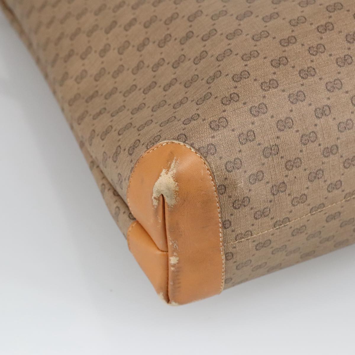 GUCCI Micro GG Supreme Web Sherry Line Tote Bag PVC Beige Red Green ar12946