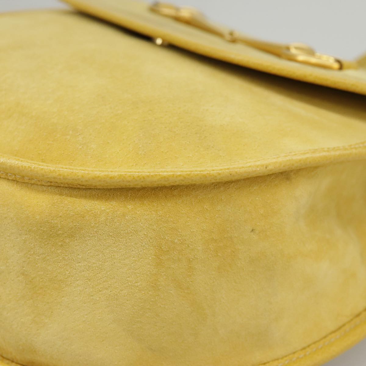 GUCCI Shoulder Bag Suede Leather Yellow Gold 003-2113-0034 ar12947