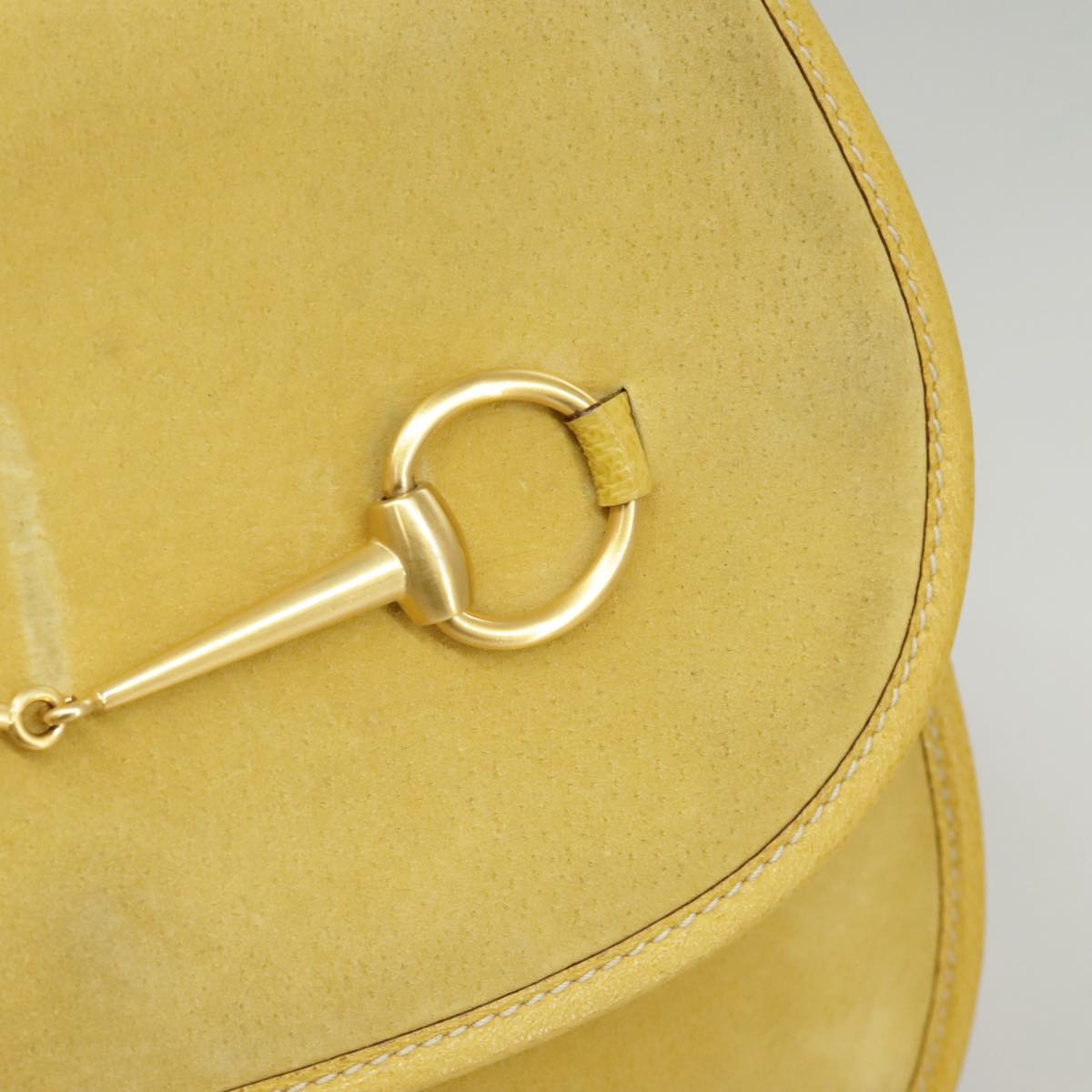 GUCCI Shoulder Bag Suede Leather Yellow Gold 003-2113-0034 ar12947