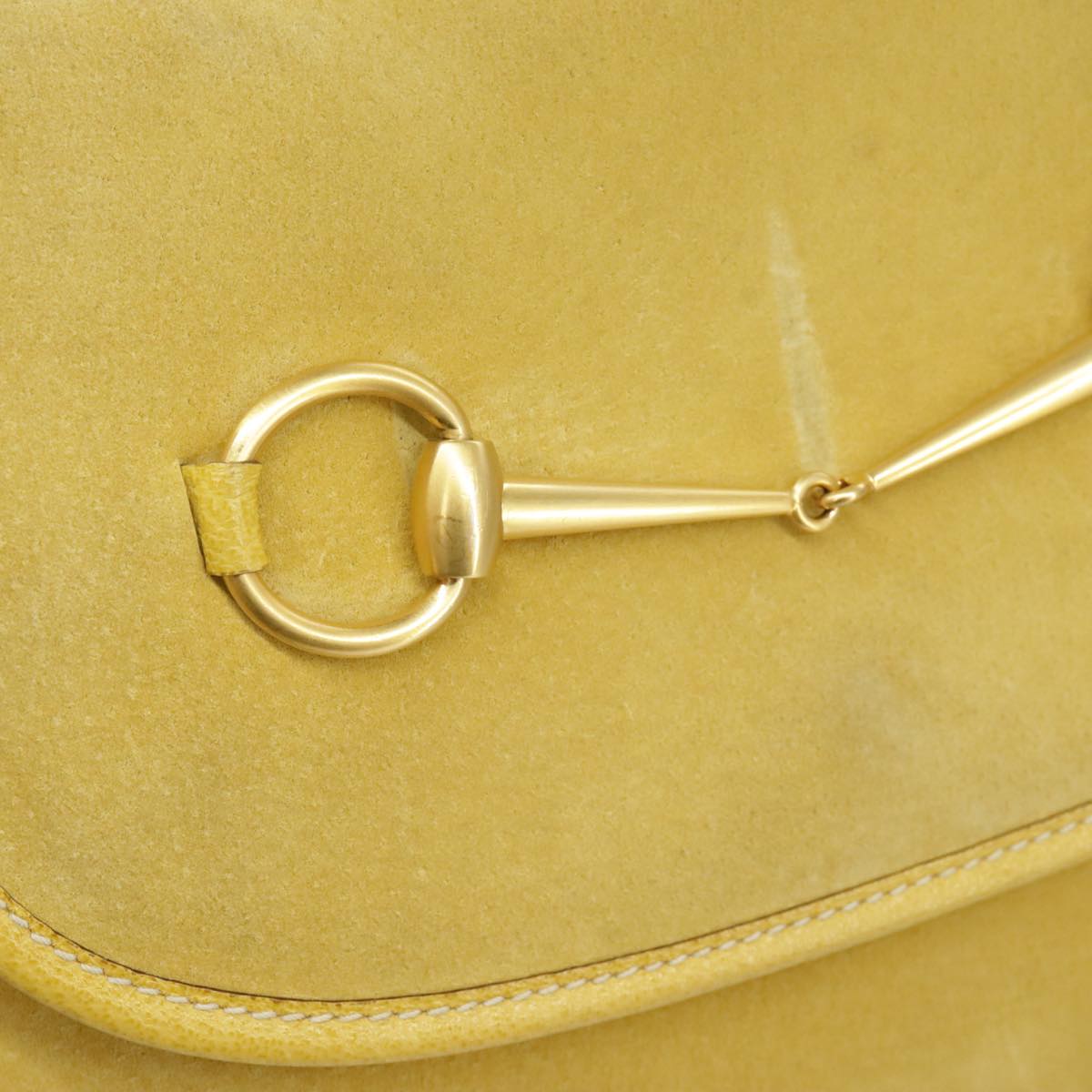 GUCCI Shoulder Bag Suede Leather Yellow Gold 003-2113-0034 ar12947