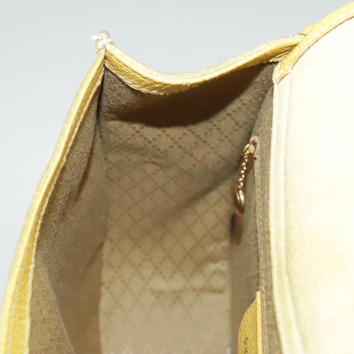 GUCCI Shoulder Bag Suede Leather Yellow Gold 003-2113-0034 ar12947