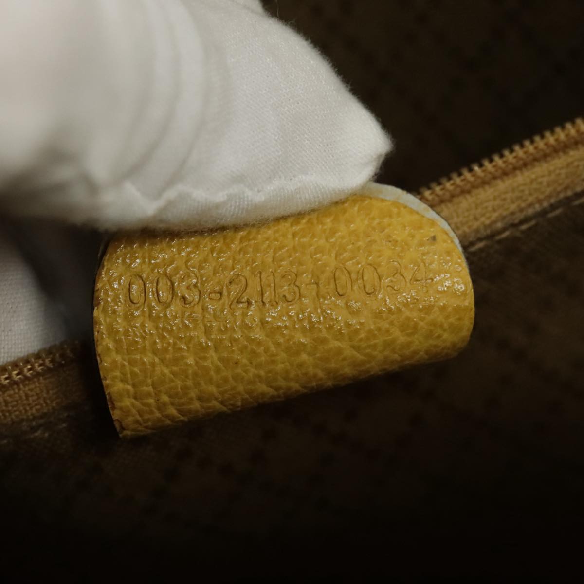 GUCCI Shoulder Bag Suede Leather Yellow Gold 003-2113-0034 ar12947