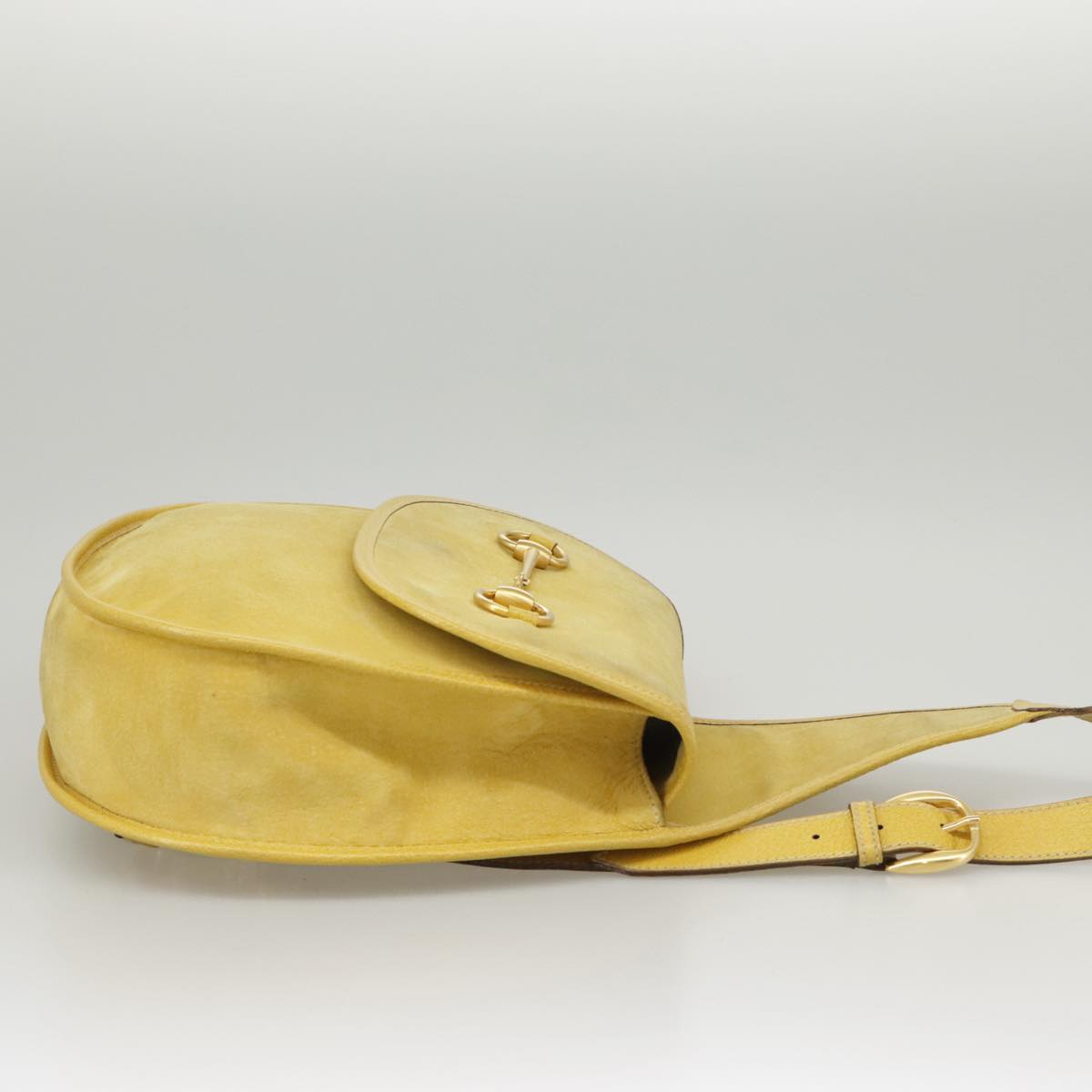 GUCCI Shoulder Bag Suede Leather Yellow Gold 003-2113-0034 ar12947