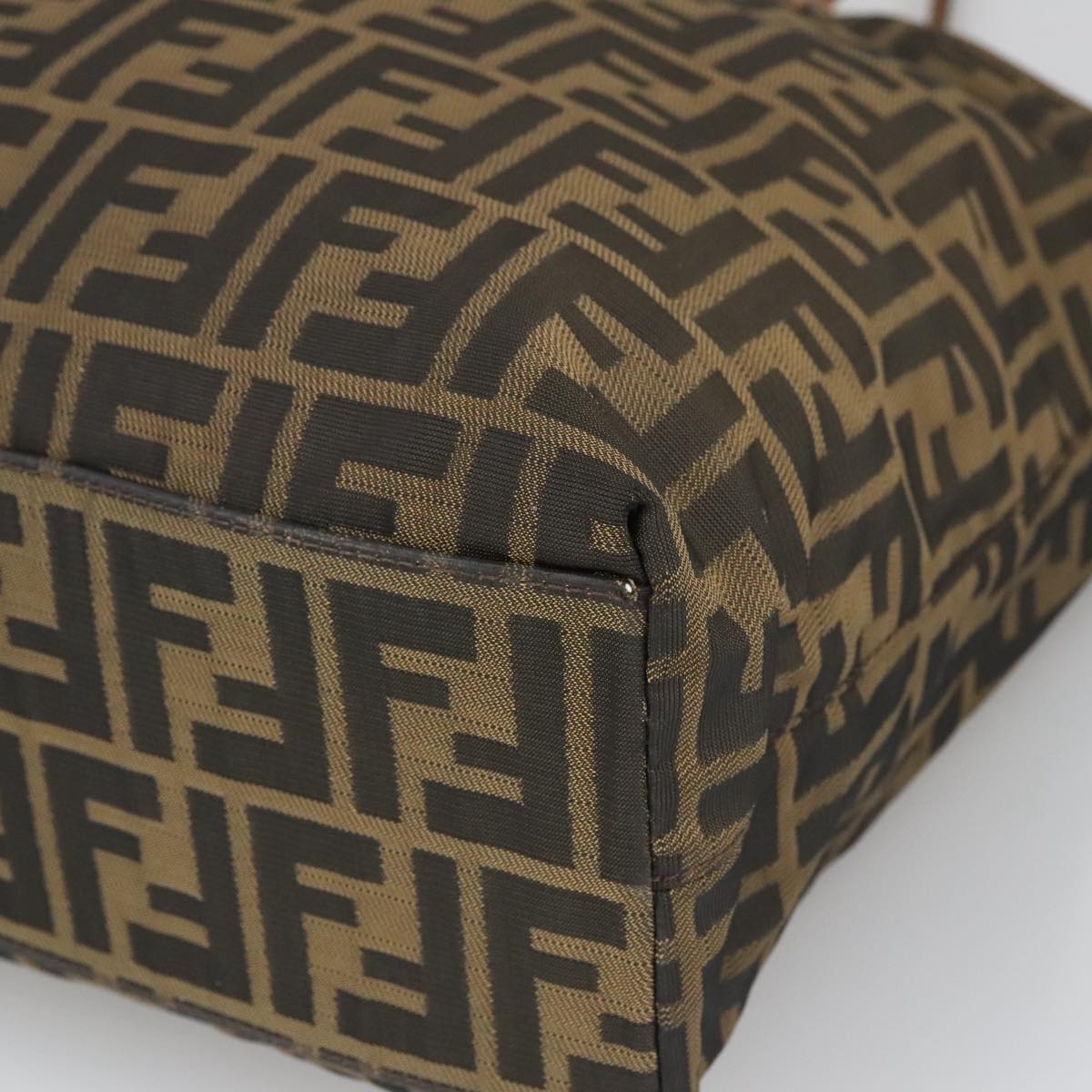 FENDI Zucca Canvas Tote Bag Brown Black ar12958