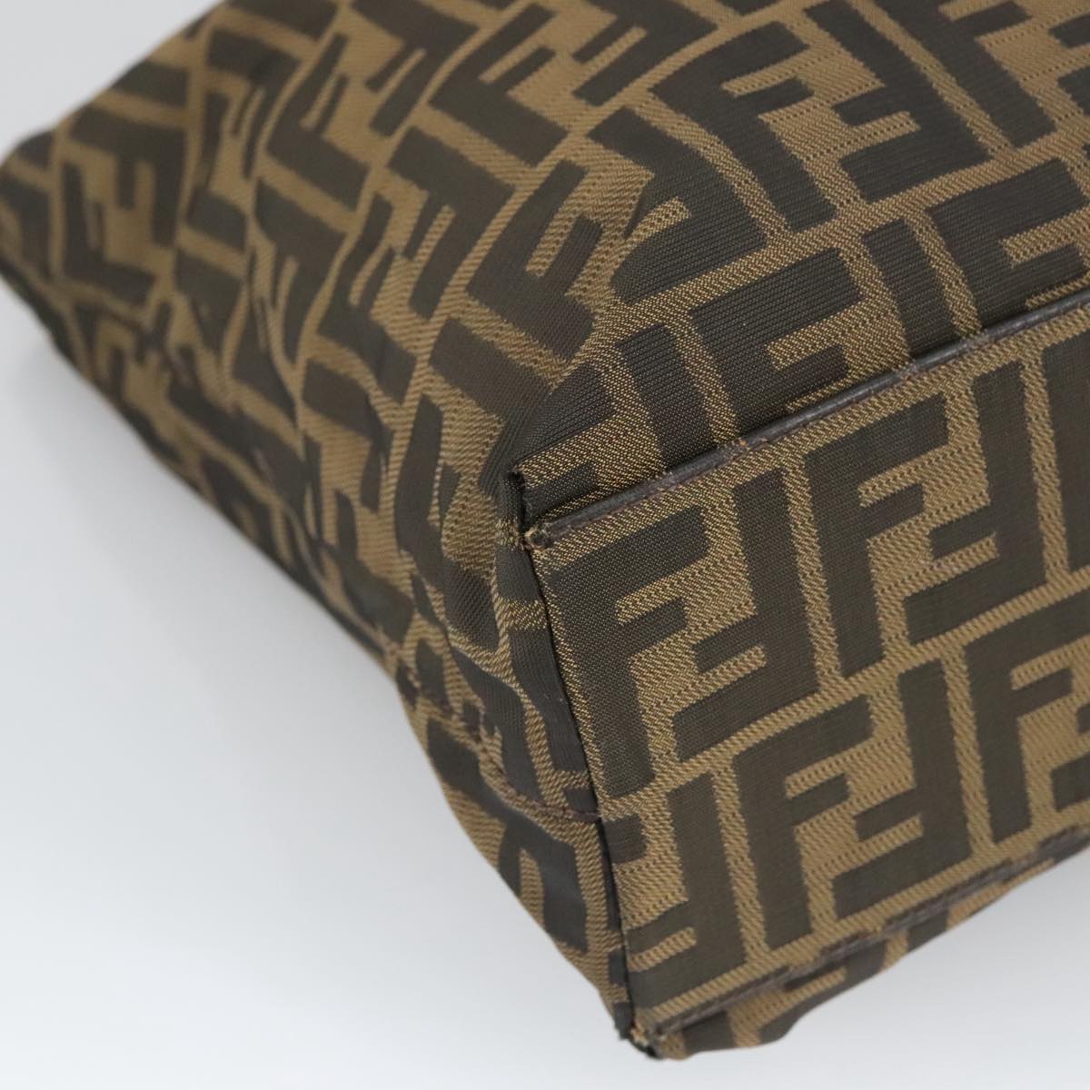 FENDI Zucca Canvas Tote Bag Brown Black ar12958