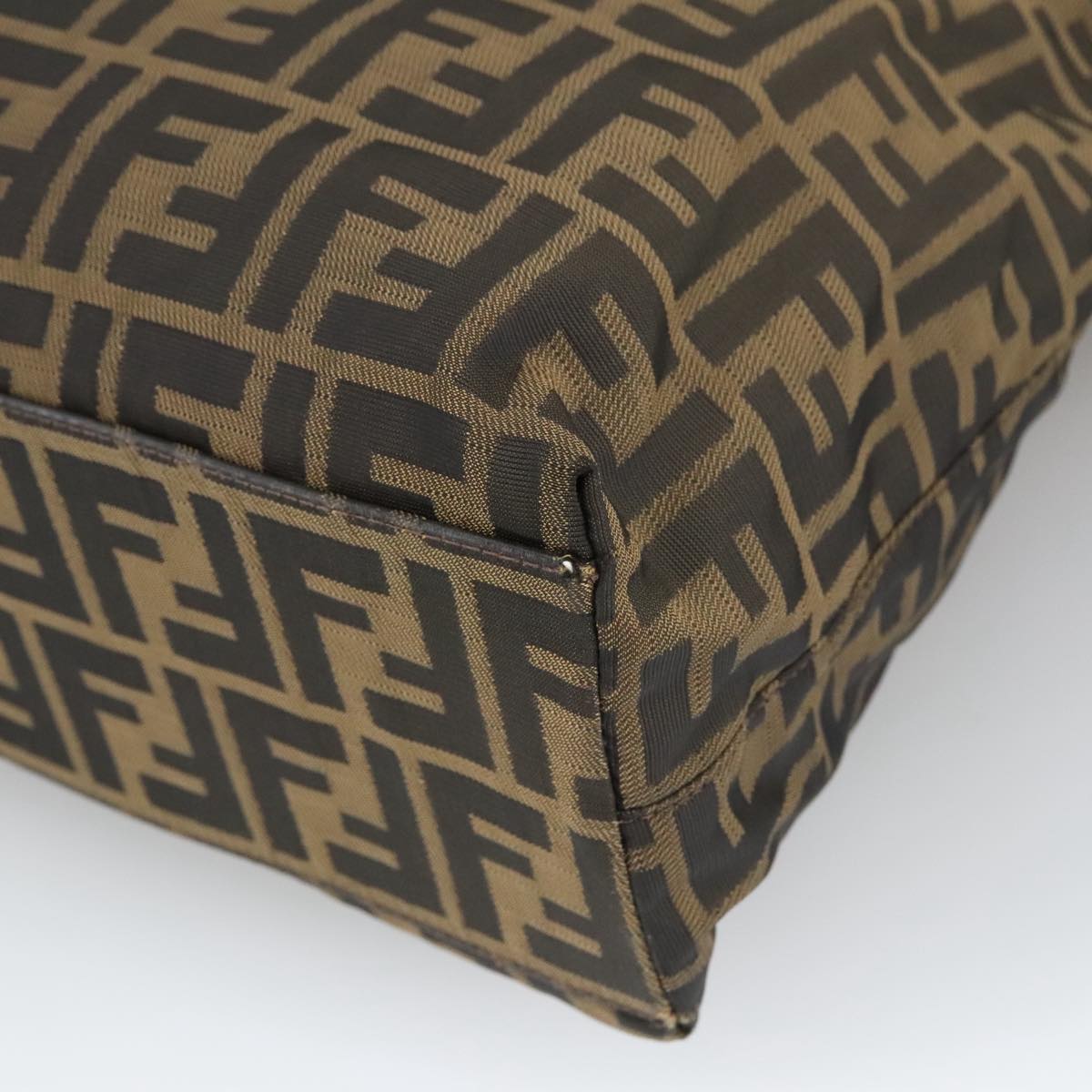 FENDI Zucca Canvas Tote Bag Brown Black ar12958