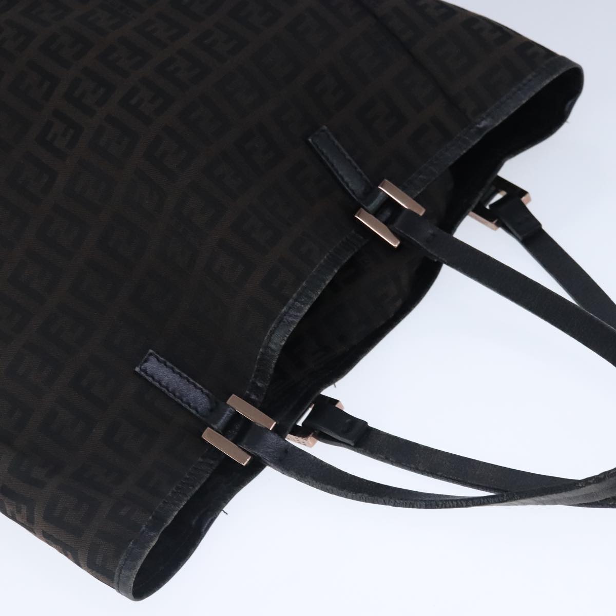 FENDI Zucchino Canvas Tote Bag Brown ar12959