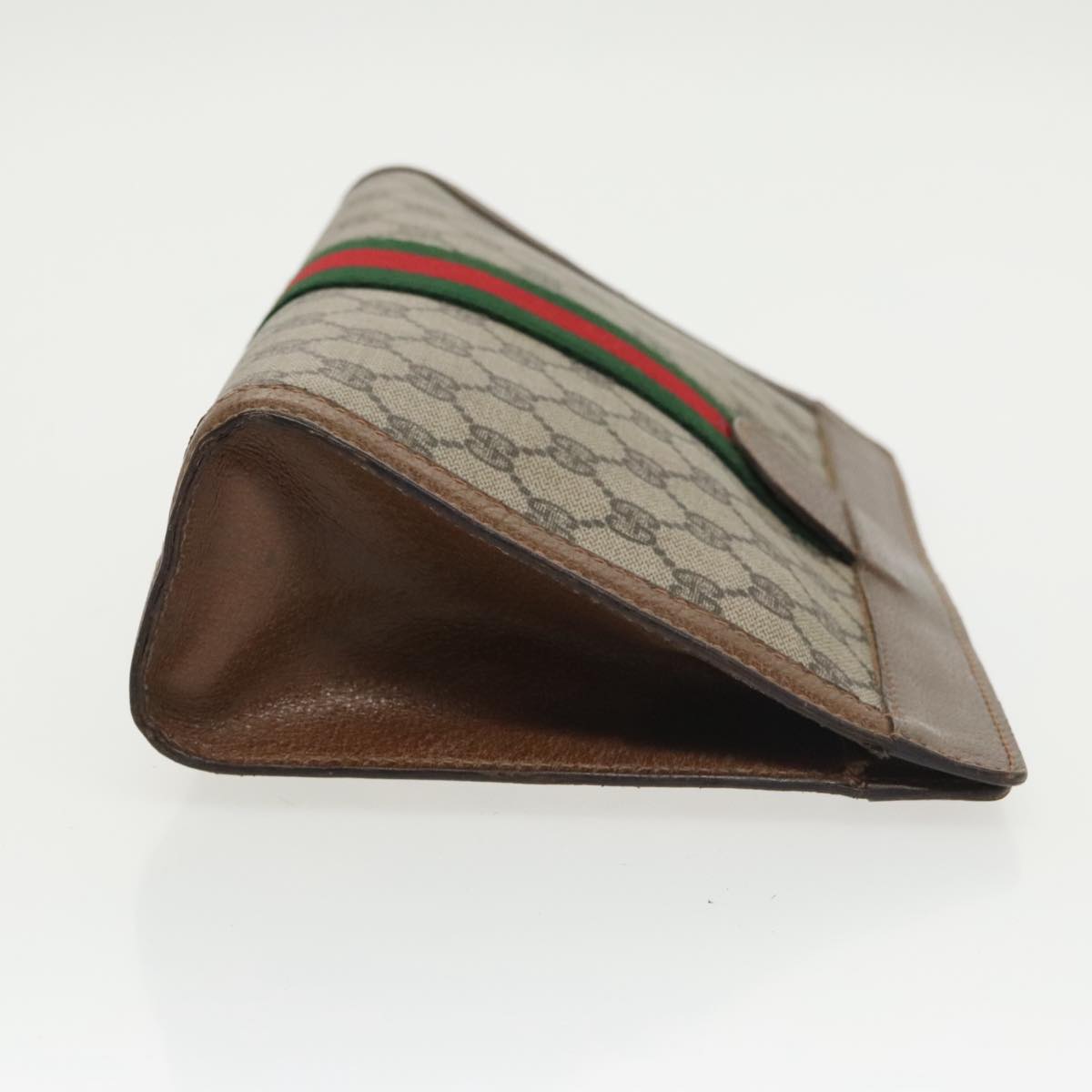 GUCCI GG Supreme Web Sherry Line Clutch Bag PVC Beige 001 014 2125 ar13007