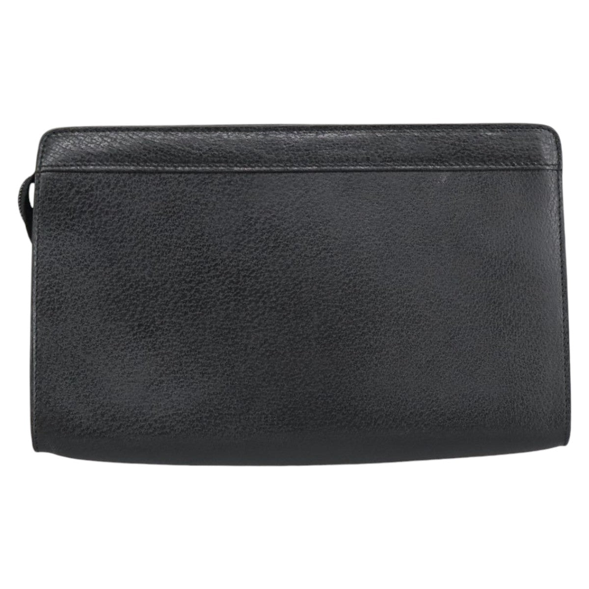 GUCCI Clutch Bag Leather Black Gold ar13009