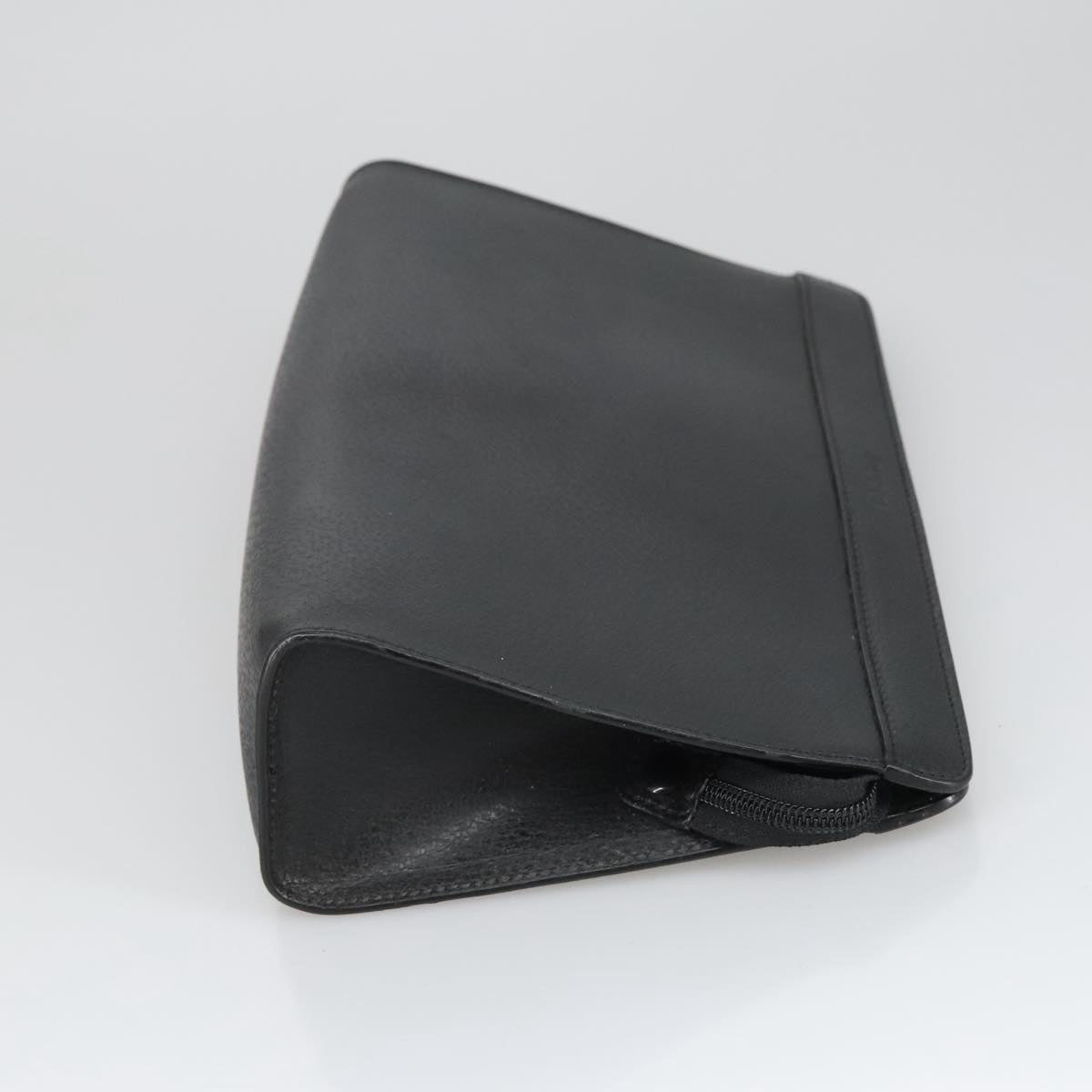 GUCCI Clutch Bag Leather Black Gold ar13009