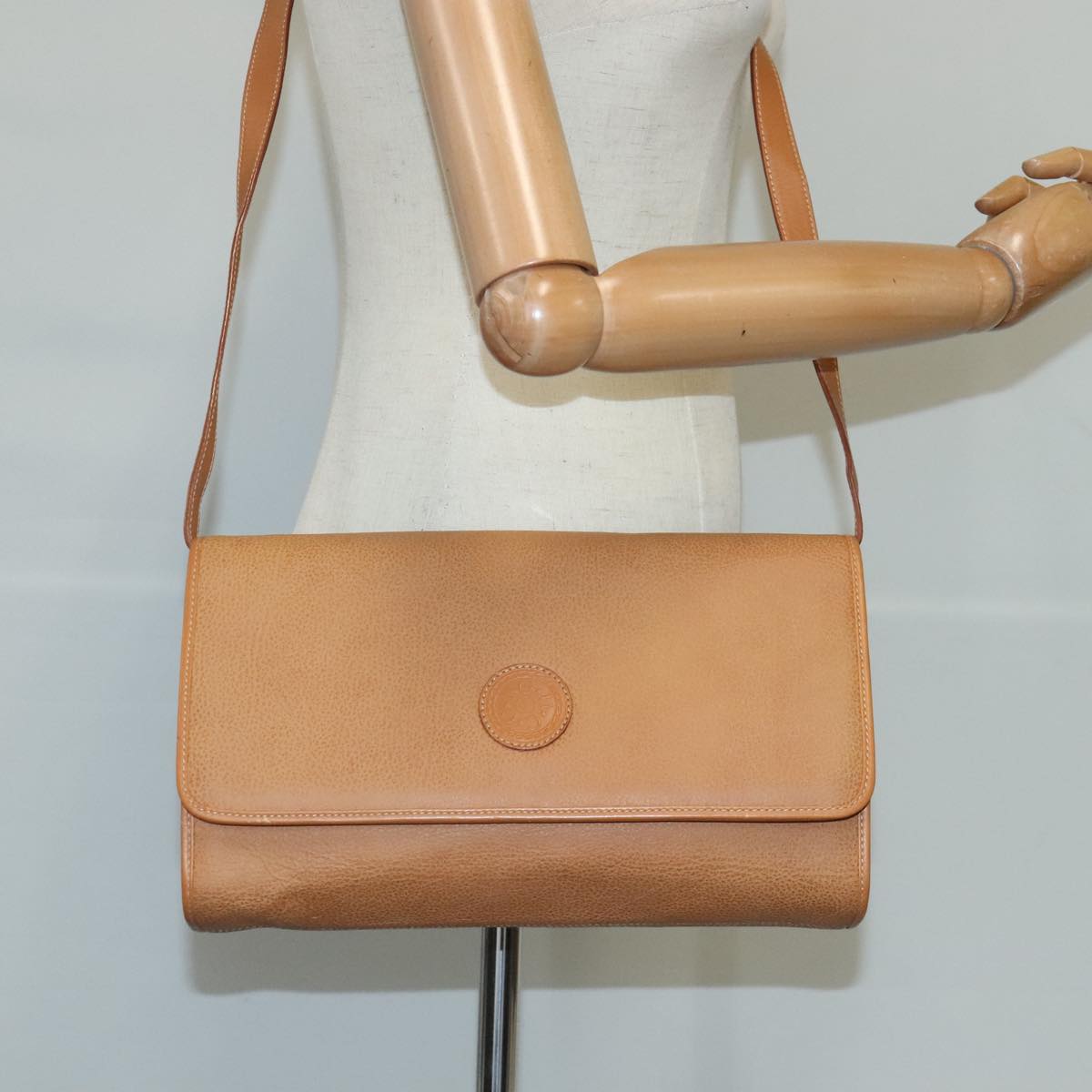 GUCCI Shoulder Bag Leather Beige Gold 004 115 0289 ar13010
